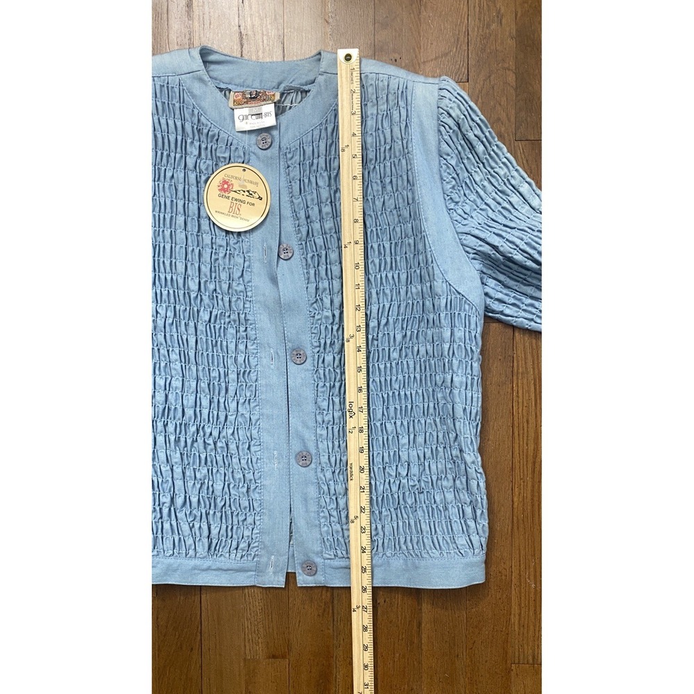 NWT Gene Ewing Bis Jacket Womens Size M California Sunwash Wrinkle Rich Denim - Picture 9 of 10